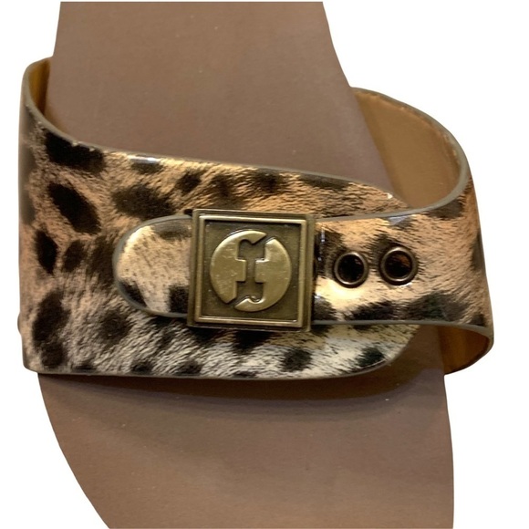 Flogg Nikita Clog Slides Flatform patent Leopard print wooden sole sandals 7.5 - Picture 4 of 11